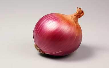 Onions on a white background, studio shot