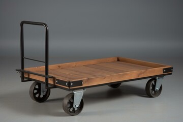 Trolley with planks. Generative AI