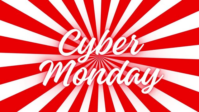 Cyber Monday Template design in Red color with Red lines background. 