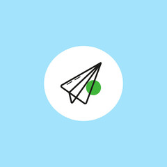 Paper Plane Icon vector design. Travel symbol, school recess game