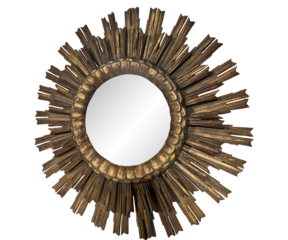 Image of Classic Vintage Sunburst Circle Mirror