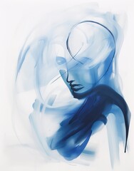 Abstract artwork of a woman in a modern, contemporary, and brush strokes style, perfect for wall art decor, printing design, and art posters