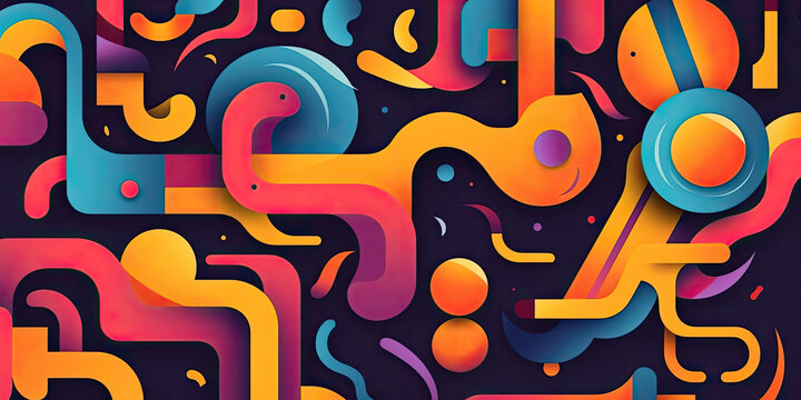 Soft geometric shapes in complementary colors