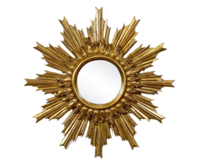 Image of Classic Vintage Sunburst Circle Mirror