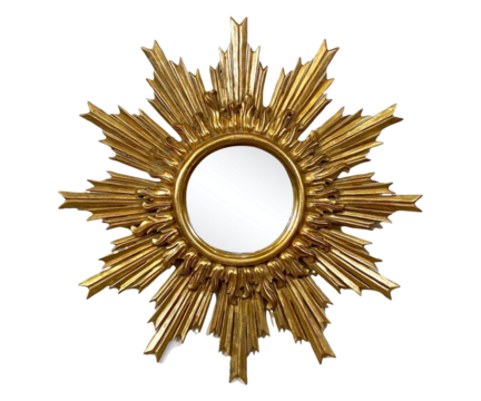 Image of Classic Vintage Sunburst Circle Mirror