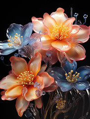 Eternal Spring: A Blooming Glass Flower Sculpture