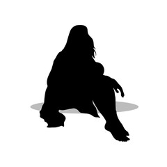Girl sitting silhouette 
