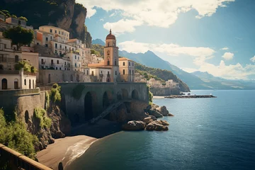 Photo sur Plexiglas Plage de Positano, côte amalfitaine, Italie Landscape with nature of Atrani city