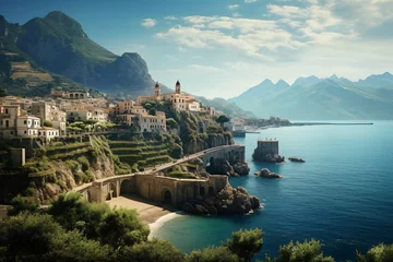 Keuken foto achterwand Positano strand, Amalfi kust, Italië Landscape with nature of Atrani city