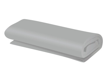 Grey  hotel towel. vector illustration