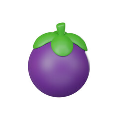 Mangosteen Fresh fruits. PNG with transparent background.