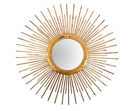 Image of Classic Vintage Sunburst Circle Mirror