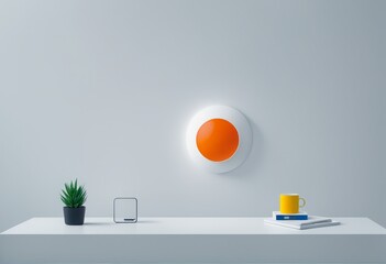 3d render of white wall with lamp. modern design.3d render of white wall with lamp. modern design.3d rendering of abstract minimal geometric shapes and modern interior background