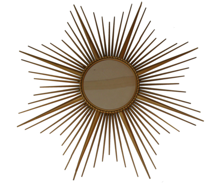 Image of Classic Vintage Sunburst Circle Mirror