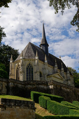 Fototapeta na wymiar Church of Ussé, the famous Sleeping Beauty castle at Rigny-Ussé, Indre-et-Loire in France
