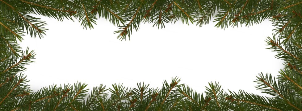 Dekoracja świąteczna ramka na przezroczystym tle, PNG, gałązki choinki, święta bożego narodzenia, boże narodzenie