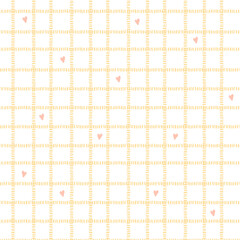 Cute pastel tablecloth gingham Vector Pattern. Hand drawn doodle checker background. Cottagecore Garden design. Homestead Farmhouse Summer Graphic Background.
