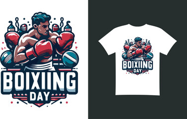Boxing day Modern T-Shirt Design Free Vector