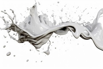 Abstract liquid splash on white background. Generative AI