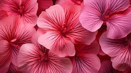 A close-up of geranium petals, their intricate patterns and vibrant colors stealing the focus.