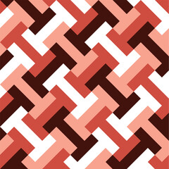 Seamless pattern with geometric motifs in 4 colors. Vector illustration.