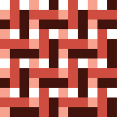 Seamless pattern with geometric motifs in 4 colors. Vector illustration.
