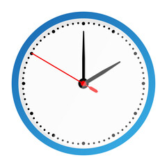 Clock face isolated on white background. 2 o'clock. Vector illustration, Clock icon in flat style