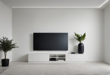 empty modern living room with tv empty modern living room with tv interior design of living room with white sofa and tv, tv and tv, wooden floor. mock up, 3d illustration