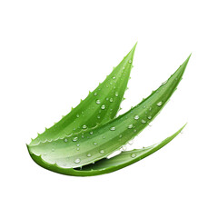Green natural Aloe Vera isolated on white transparent background. Created with generative AI