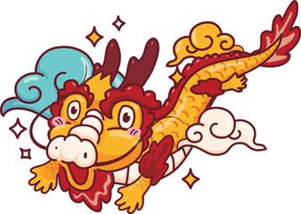 Dragon of new year 2024 elements