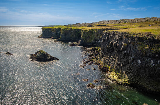 The cliffs between the Hellnar and Arnarstapi villages, Snaefellsnes peninsula. Natural Reserve of the Iceland, Europe