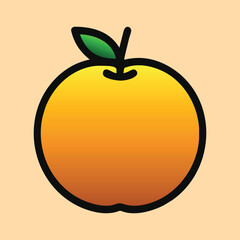 Orange fruit icon, logo, vector illustration isolated