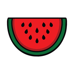 Watermelon sliced ripe icon, vector isolated on white background