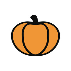 Pumpkin flat icon, pictogram farm harvest, simple pumpkin cartoon icon, vector illustration