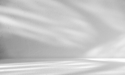 Empty grey cement wall and floor perspective background with Shadow light 