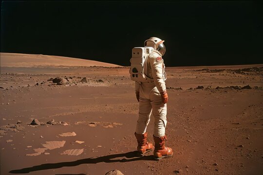 Space. A woman on Mars, A person in space, A woman in an astronaut suit in space, A woman standing on Mars, A person with an astronaut's lips standing on Mars, Fishing clothes, Mars