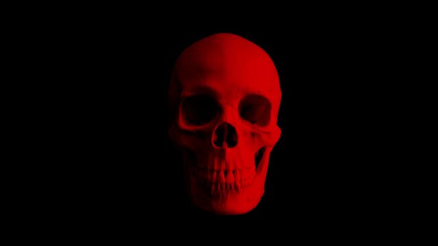 Flaming Red Skull Eats Camera POV 4 Versions

