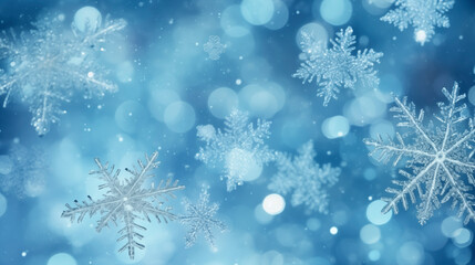 
New Year's background from macro snowflakes.