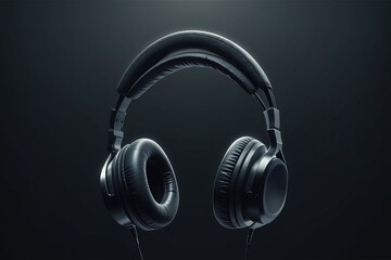 Fototapeta na wymiar headphones on a black background. 3d illustration headphones on a black background. 3d illustration headphones on a black background