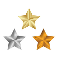 Fototapeta premium star icon. gold, silver, bronze star ratings. star template.star symbol set. stock vector