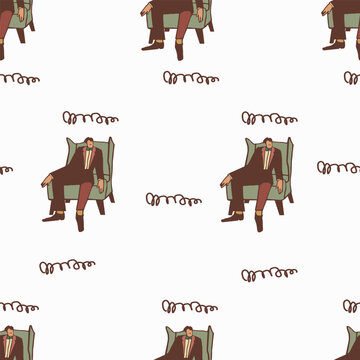 Psychotherapy. Seamless vector pattern.