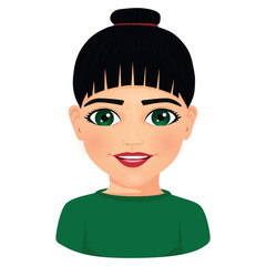 vector illustration of beautiful young lady portrait