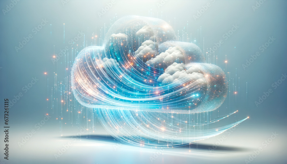 Poster Cloud computing technology concept. Generative AI