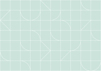 Linear seamless art deco pattern drawing in linear style on white background - 673261518