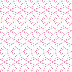Pink crane and half ring abstract seamless pattern