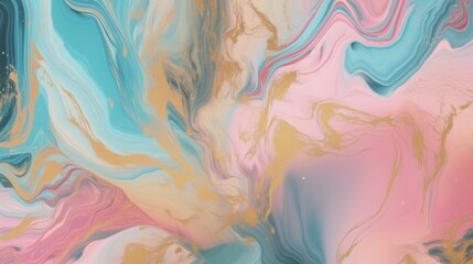 Abstract watercolour paint background illustration - Soft pastel pink blue colour and golden lines, with liquid fluid marbled paper texture banner texture. Decor concept. Wallpaper concept. Art concep