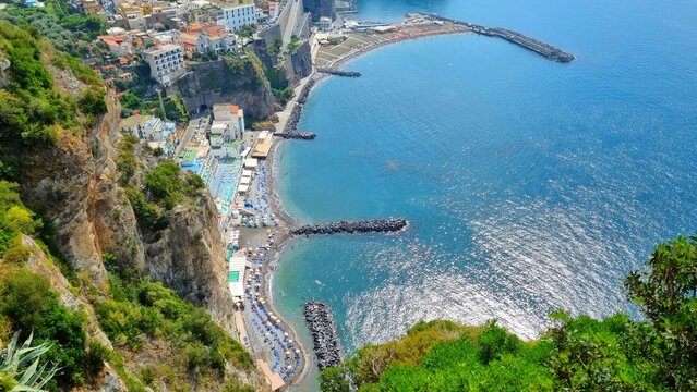 Sant'Agnello - Meta seafront in Sorrento - view over the bay and beach