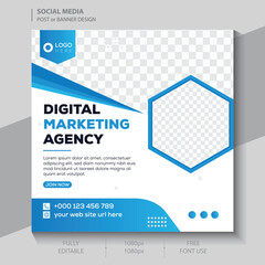 Digital Marketing Social Media Post banner Template, social media post banner design template. business marketing post. Digital marketing agency post banner, Digital marketing expert banner.