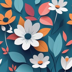 floral flowers, vector illustration, wallpaper, textile, fabric, paper, background floral flowers, vector illustration, wallpaper, textile, fabric, paper, background abstract flowers with colorful lea