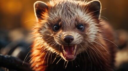Agitated Ferret. A Feisty and Frenzied Mustelid Displaying Fierceness